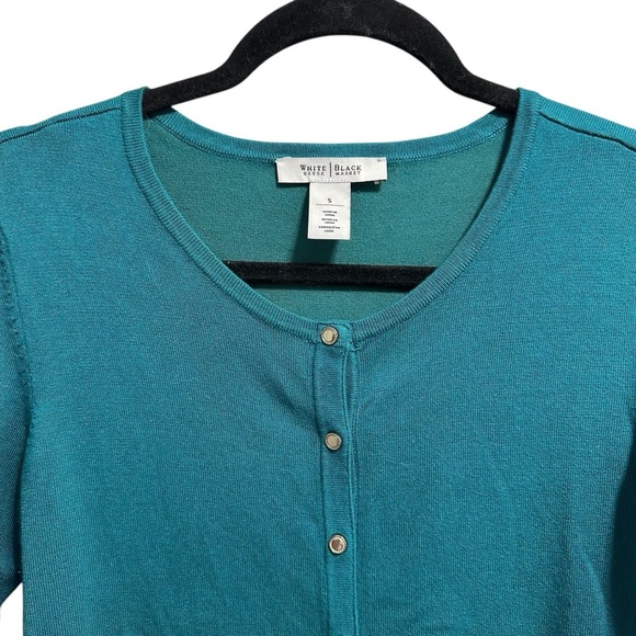 White House Black Market Green Snap Front Cardigan Small - Picture 4 of 11